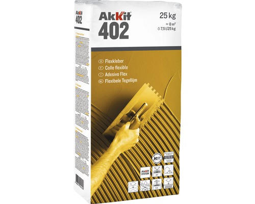 Akkit 402 flexibele tegellijm, zak van 25 kilogram